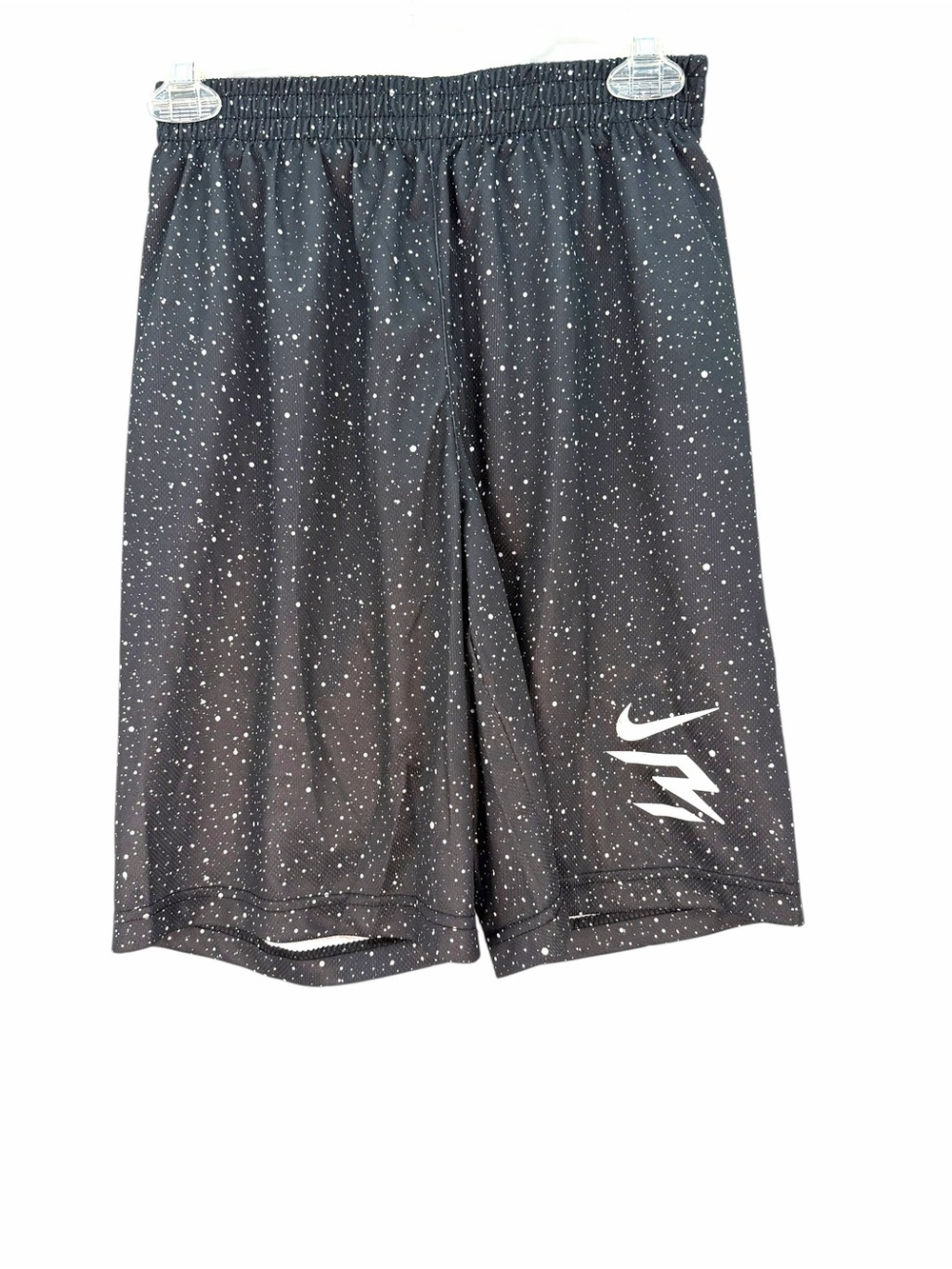 Nike 3BRAND Russell Wilson Black Speckled Boys' Shorts with White Swoosh NWT